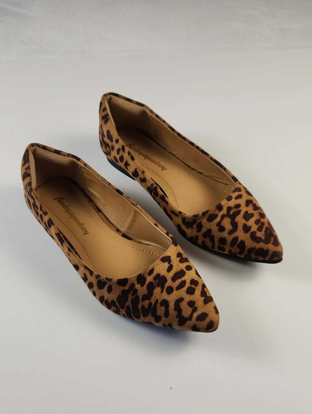 Leopard-Print Pointed Toe Flats in Brown - Women's Loafers US Size 8.5